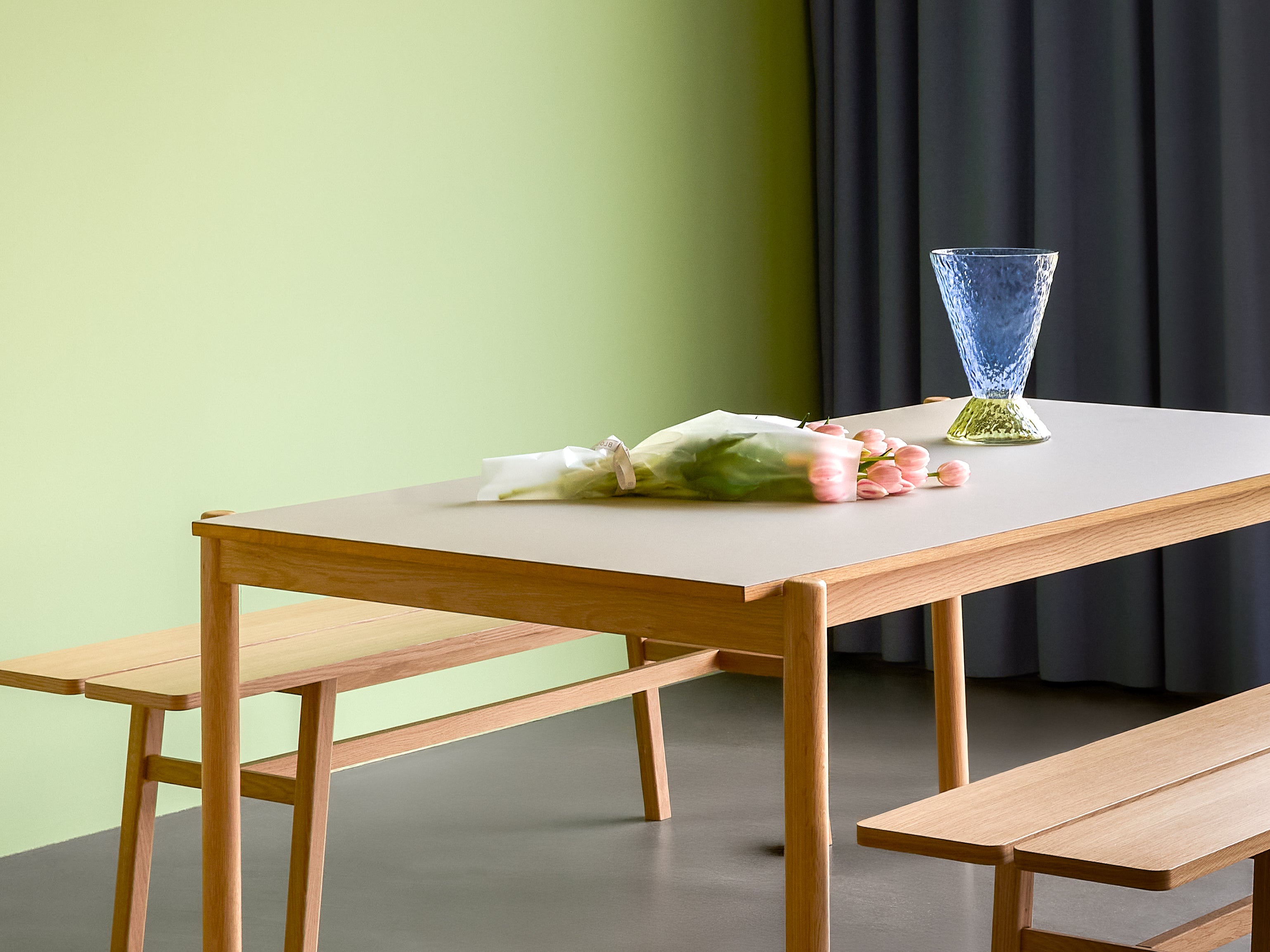 Oblique Spisebord Rektangulær Grå - 190x107xh75cm