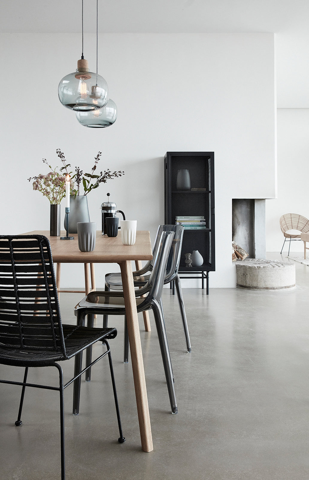 Gleaming Vase Grå (sæt af 3) - ø7xh10, ø7xh16, ø7xh20cm