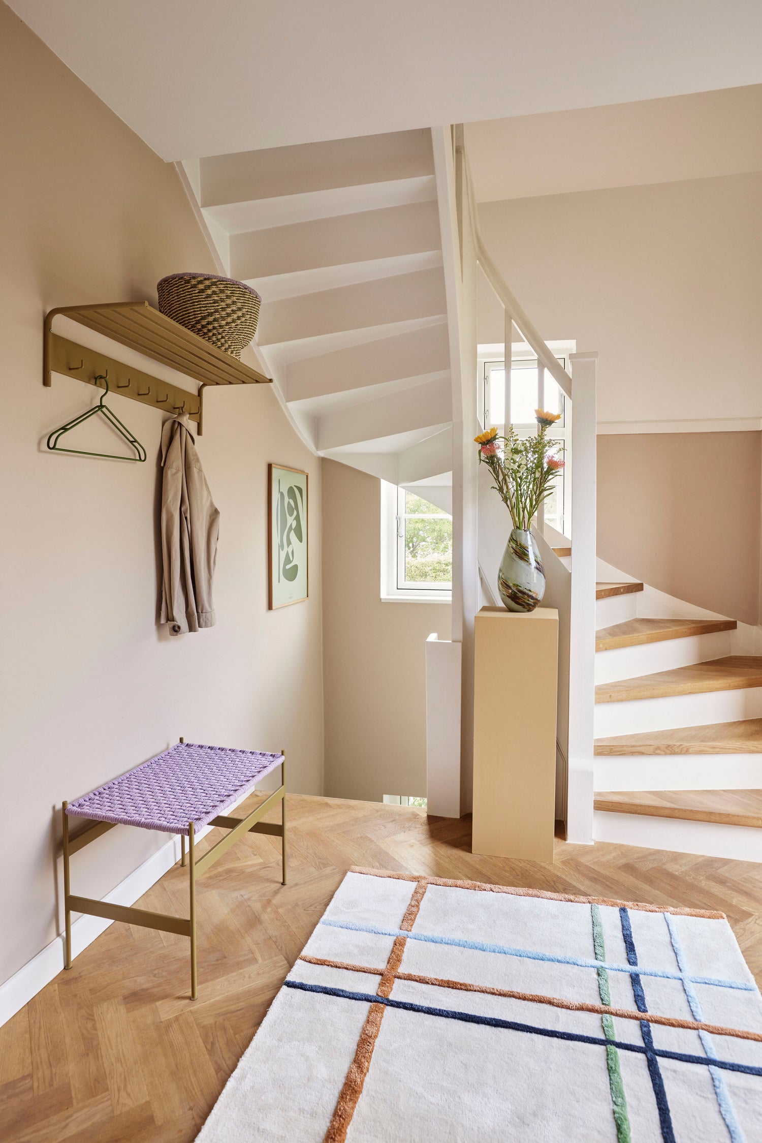 Peri Bænk  Lilla/Khaki - 56x42xh47cm