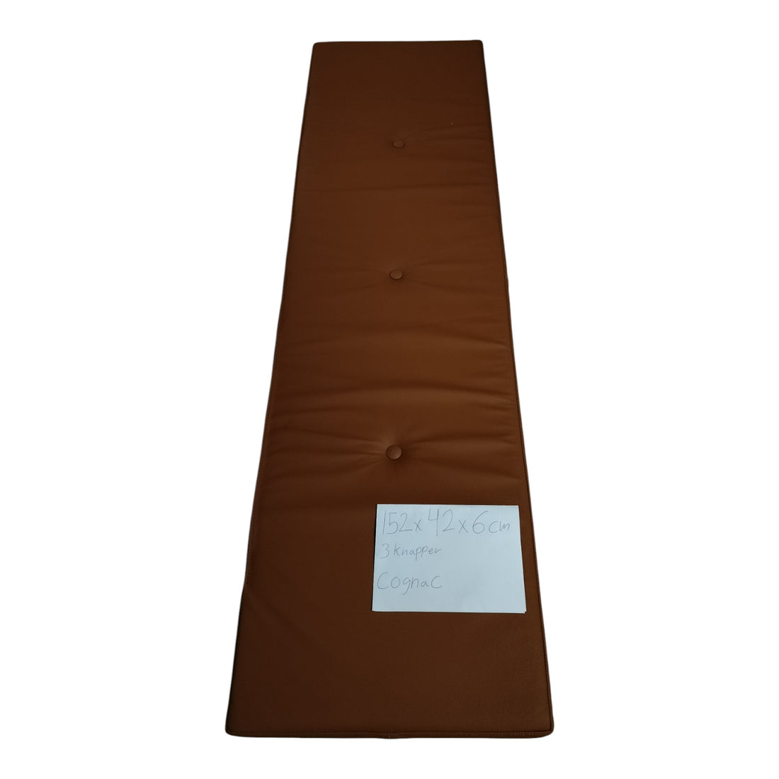 Restparti - 152x42x6 cm med 3 knapper cognac