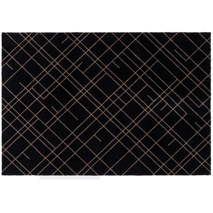 GULVMÅTTE 90 x 130 CM - LINES/SAND BLACK