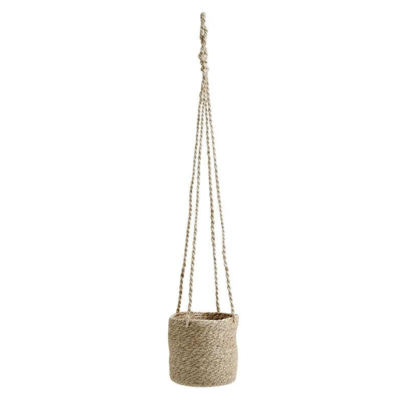 Hænge urtepotte i jute - ø16 cm - natur