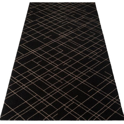 GULVMÅTTE 90 x 200 CM - LINES/SAND BLACK