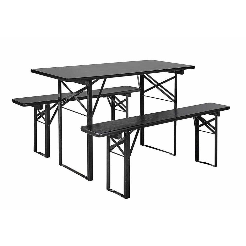 Nordal Havesæt med bord og bænke - 160x60 - sort