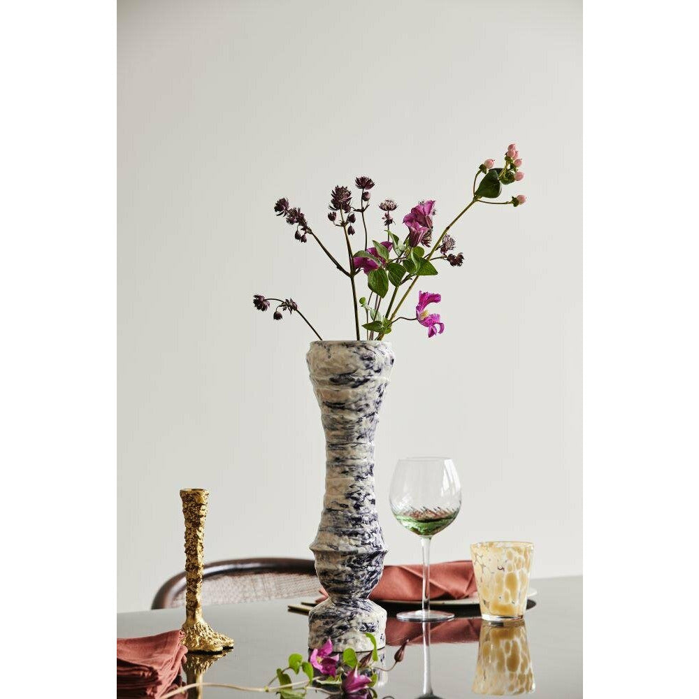 Nordal LUNGA vase i keramik - h39 cm - sort/hvid