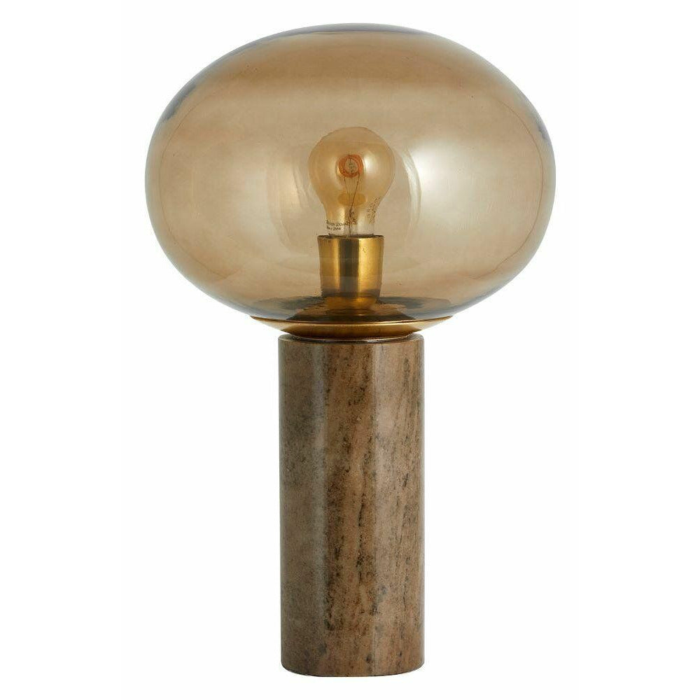 Nordal BES bordlampe i marmor med glas - h45 cm - Røgfarvet/brun