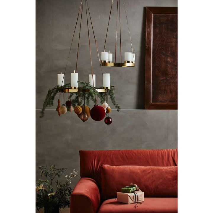 Nordal ARONA lysestage/adventskrans - ø41 cm - guld