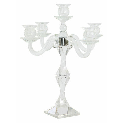 Nordal FARA lysestage i krystal - h47 cm - klar glas