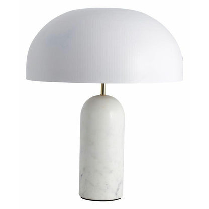 Nordal ATLAS bordlampe i marmor og metal - h49 cm - hvid