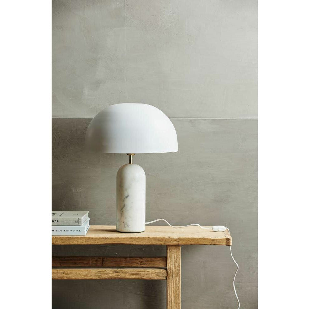 Nordal ATLAS bordlampe i marmor og metal - h49 cm - hvid