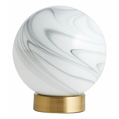 Nordal FAUNA bordlampe i glas - h28 cm - hvid/guld