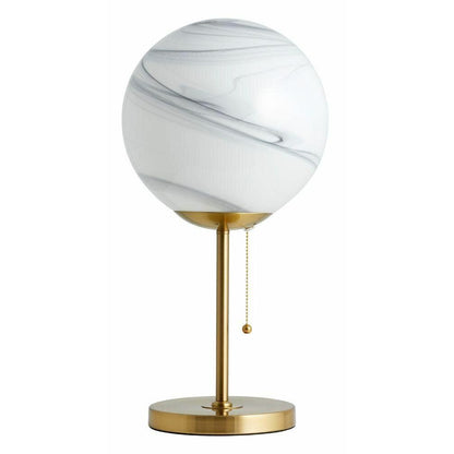 Nordal FAUNA bordlampe i glas - h49 cm - hvid/guld