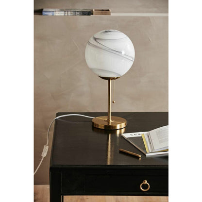 Nordal FAUNA bordlampe i glas - h49 cm - hvid/guld