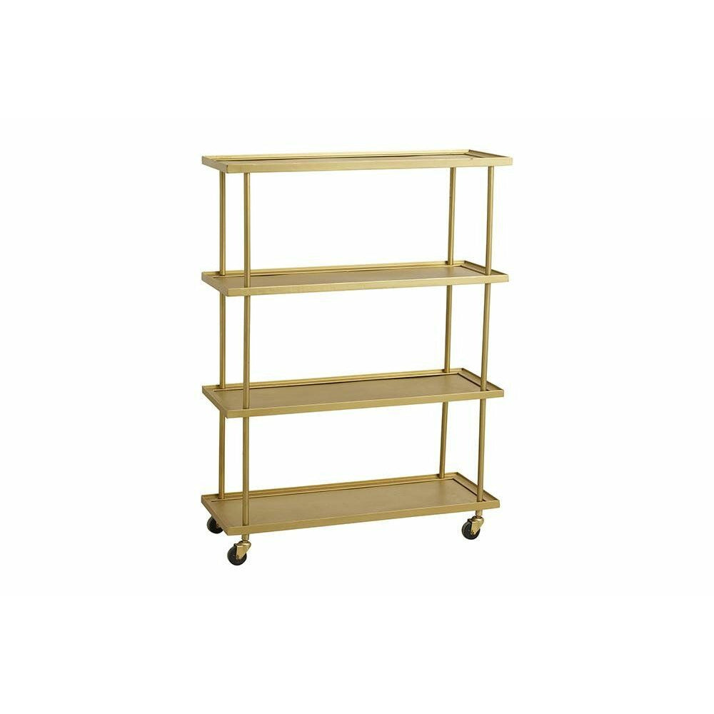 Nordal KAMO rullebord i messing med 4 hylder - 76x31 cm