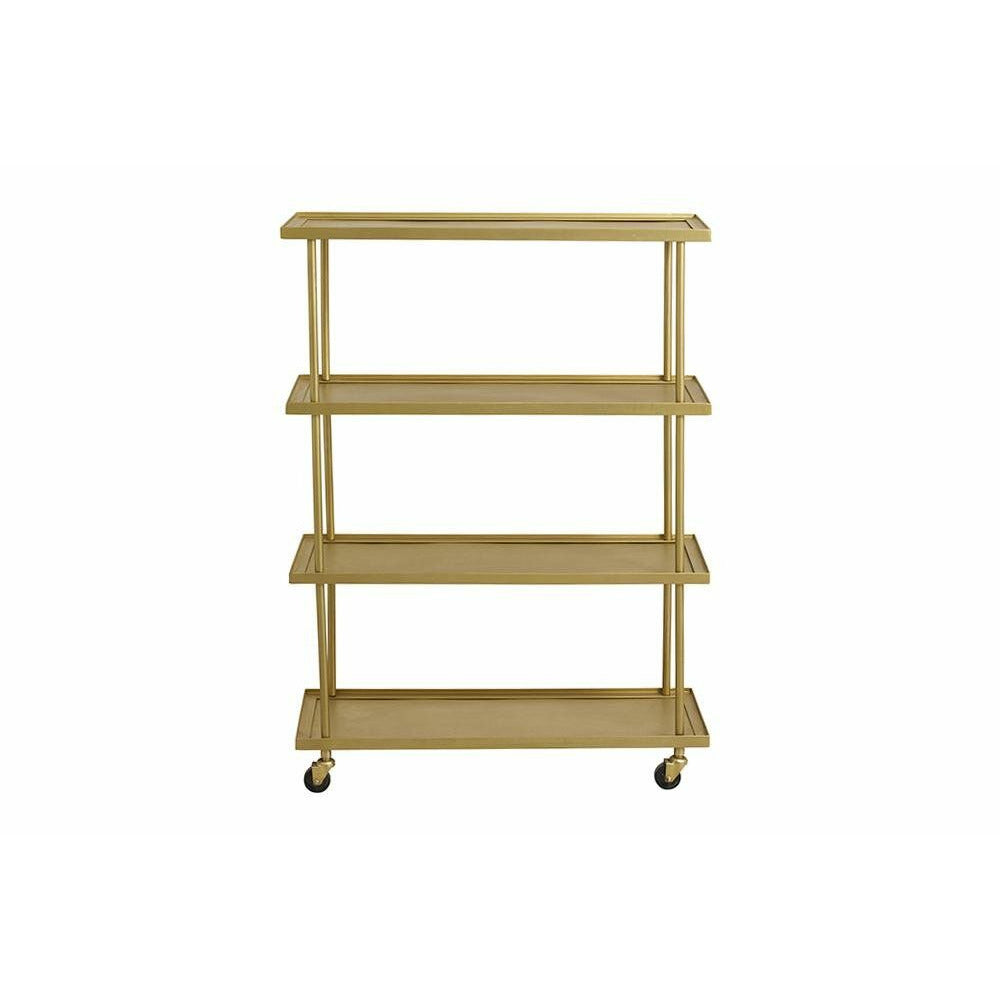Nordal KAMO rullebord i messing med 4 hylder - 76x31 cm