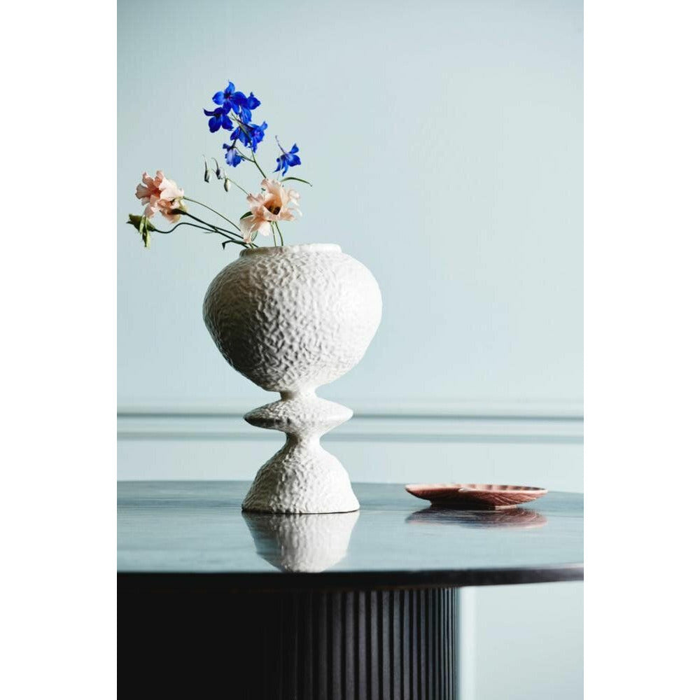 Nordal MOYO blomstervase i keramik - h30 cm - hvid