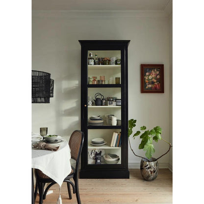 Nordal CLASSIC vitrineskab i træ - 212x84 - sort/hvid - Nordal - DesignGaragen.dk