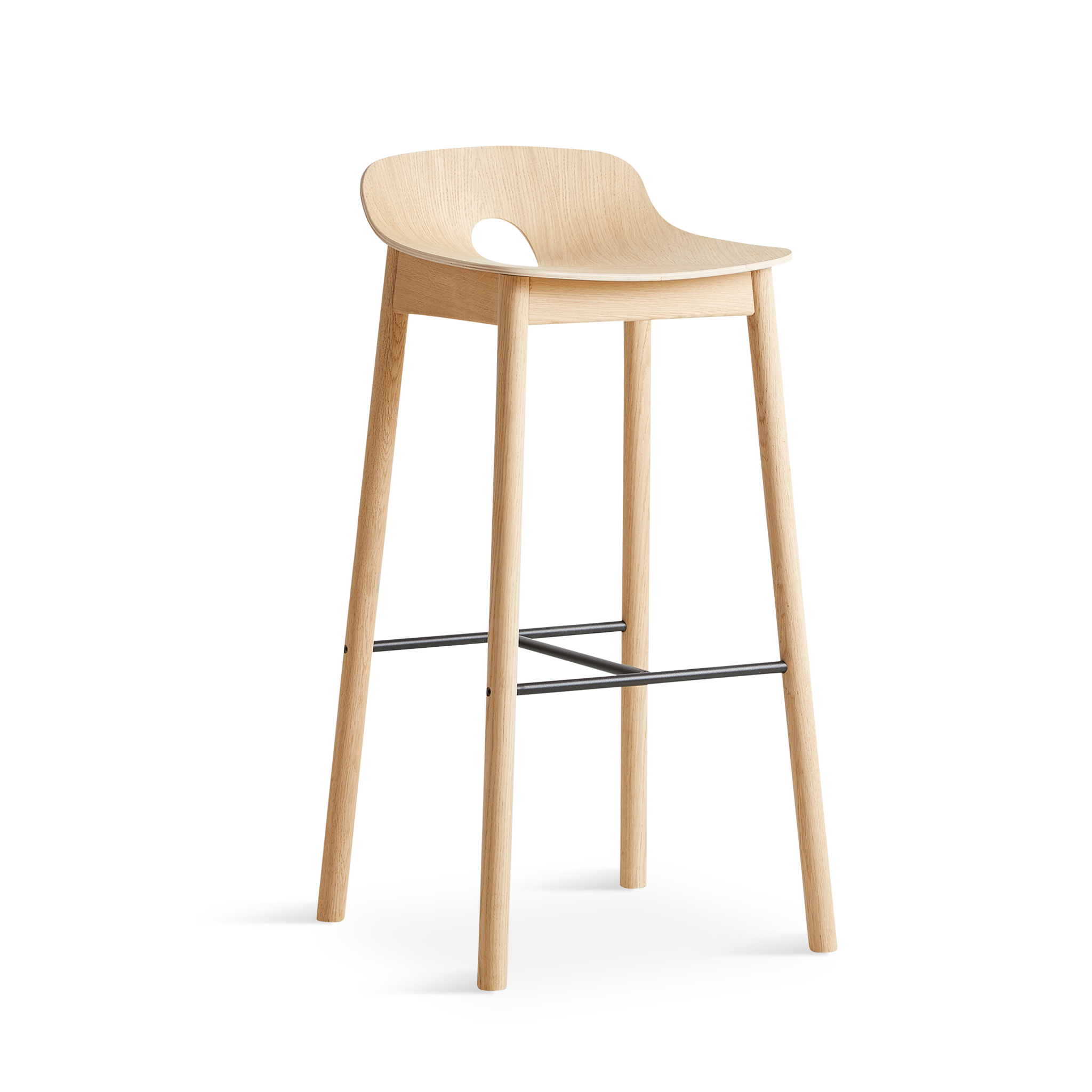 WOUD -  Mono bar stool - White pigmented oak