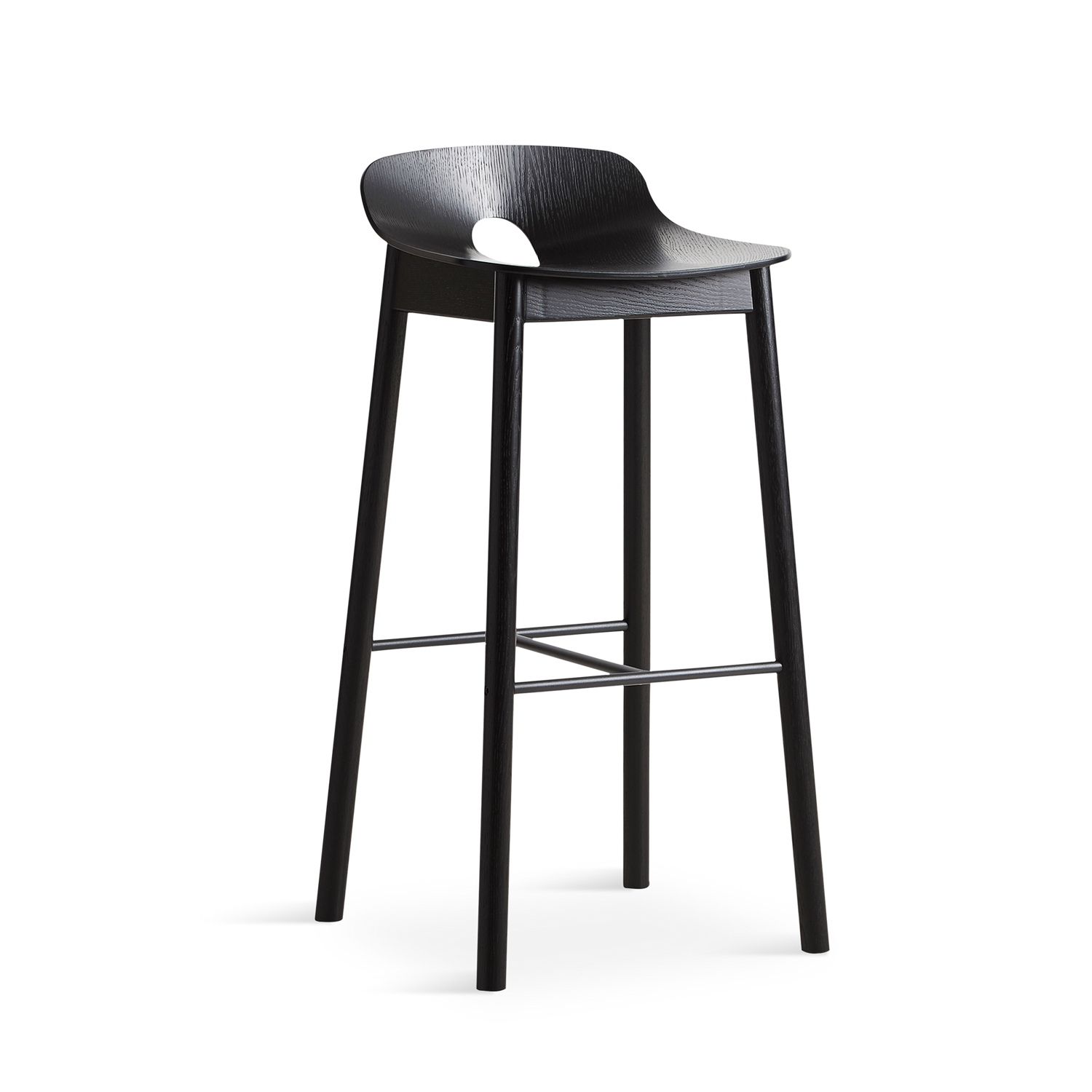 WOUD -  Mono bar stool - Black