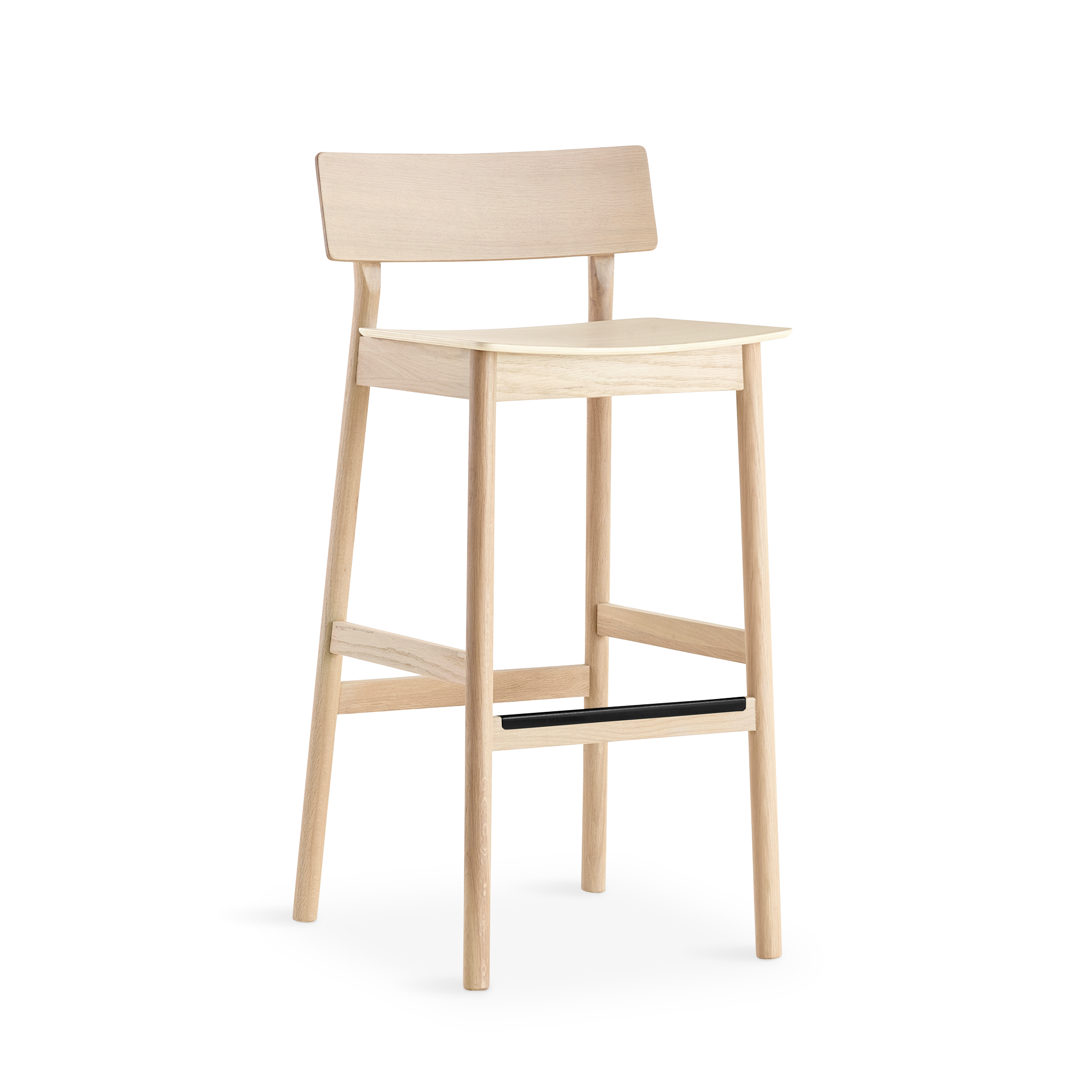 WOUD -  Pause bar stool 2.0 - White pigmented oak