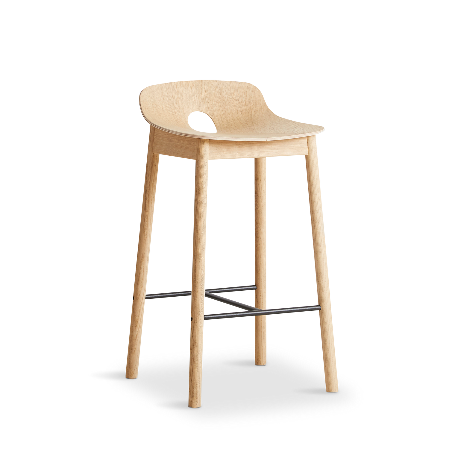 WOUD -  Mono counter chair - White pigmented oak