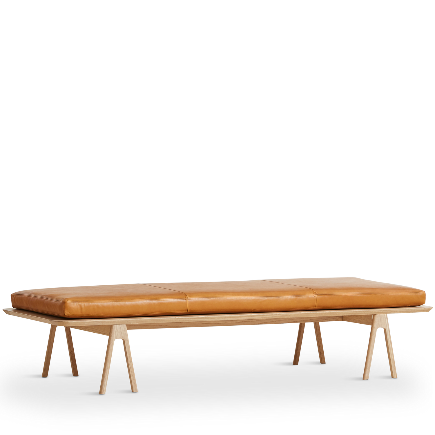 WOUD -  Level daybed - Cognac/oak 190x76,50x41 cm