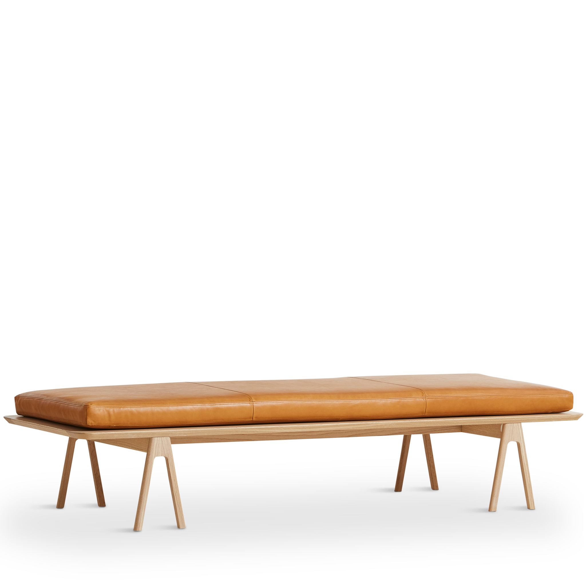 WOUD -  Level daybed - Cognac/oak 190x76,50x41 cm