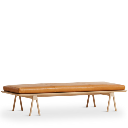 WOUD -  Level daybed - Cognac/oak 190x76,50x41 cm