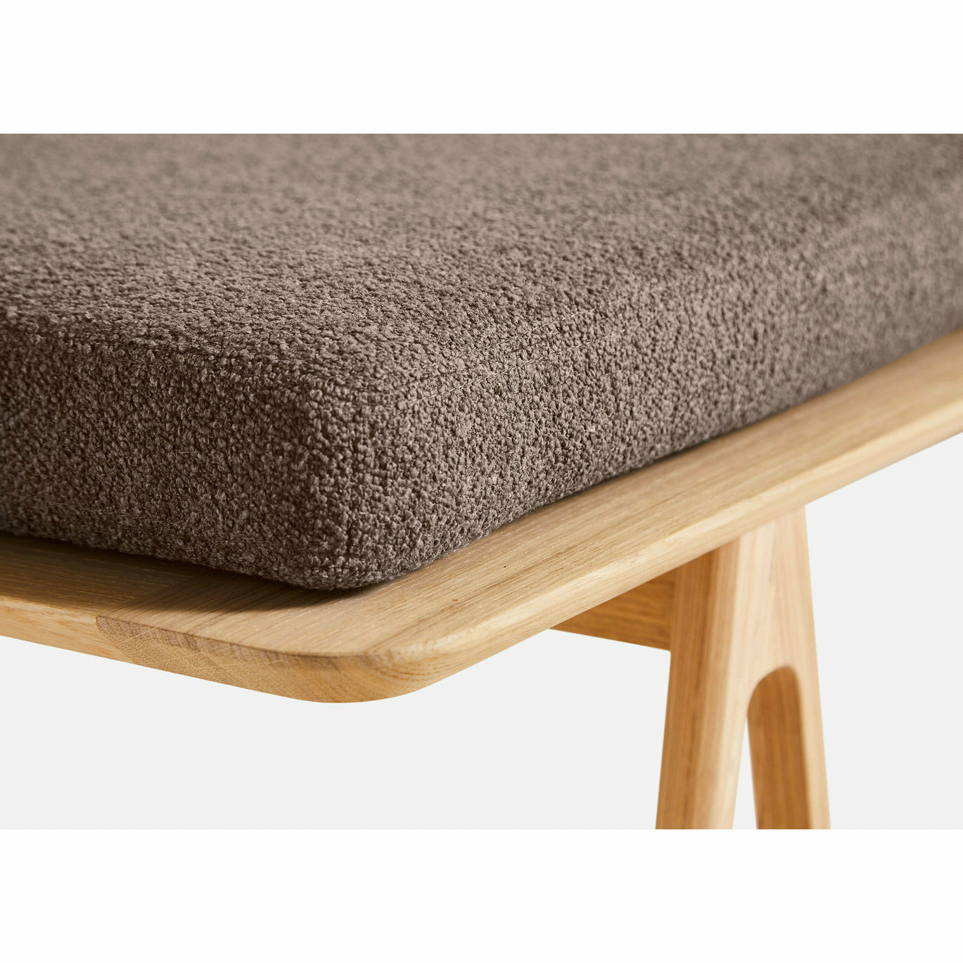 WOUD -  Level daybed - Dark brown bouclé/oak 190x76,50x41 cm