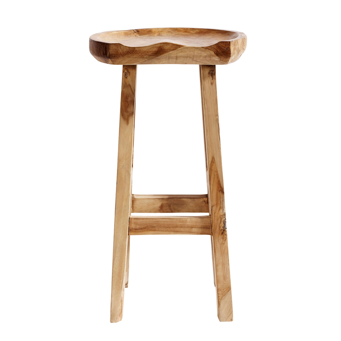 Barstol Oval - Natur - Teakrod - B: 42 H: 80 D: 37 cm - Muubs - DesignGaragen.dk