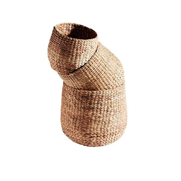 Muubs Kurv Round S/3 L, M + S - Natur - Vandhyacint - H: 48 Ø: 53 cm - DesignGaragen.dk.
