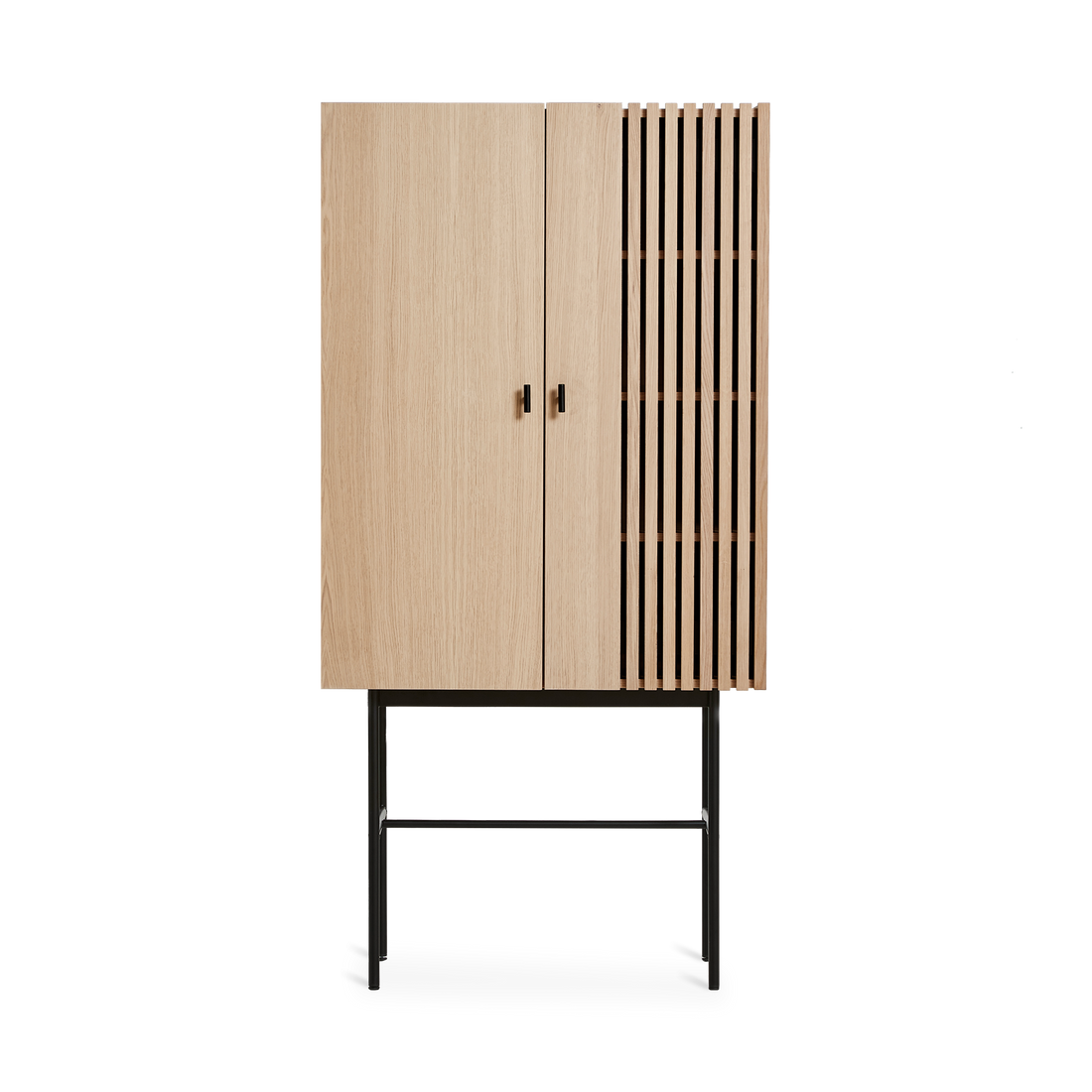 WOUD -  Array highboard (80 cm) - White pigmented oak