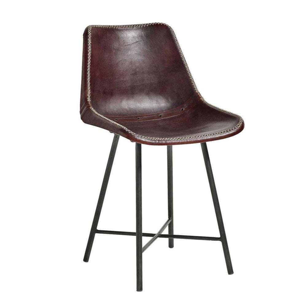 Nordal Spisebordsstol i læder – mørkebrun