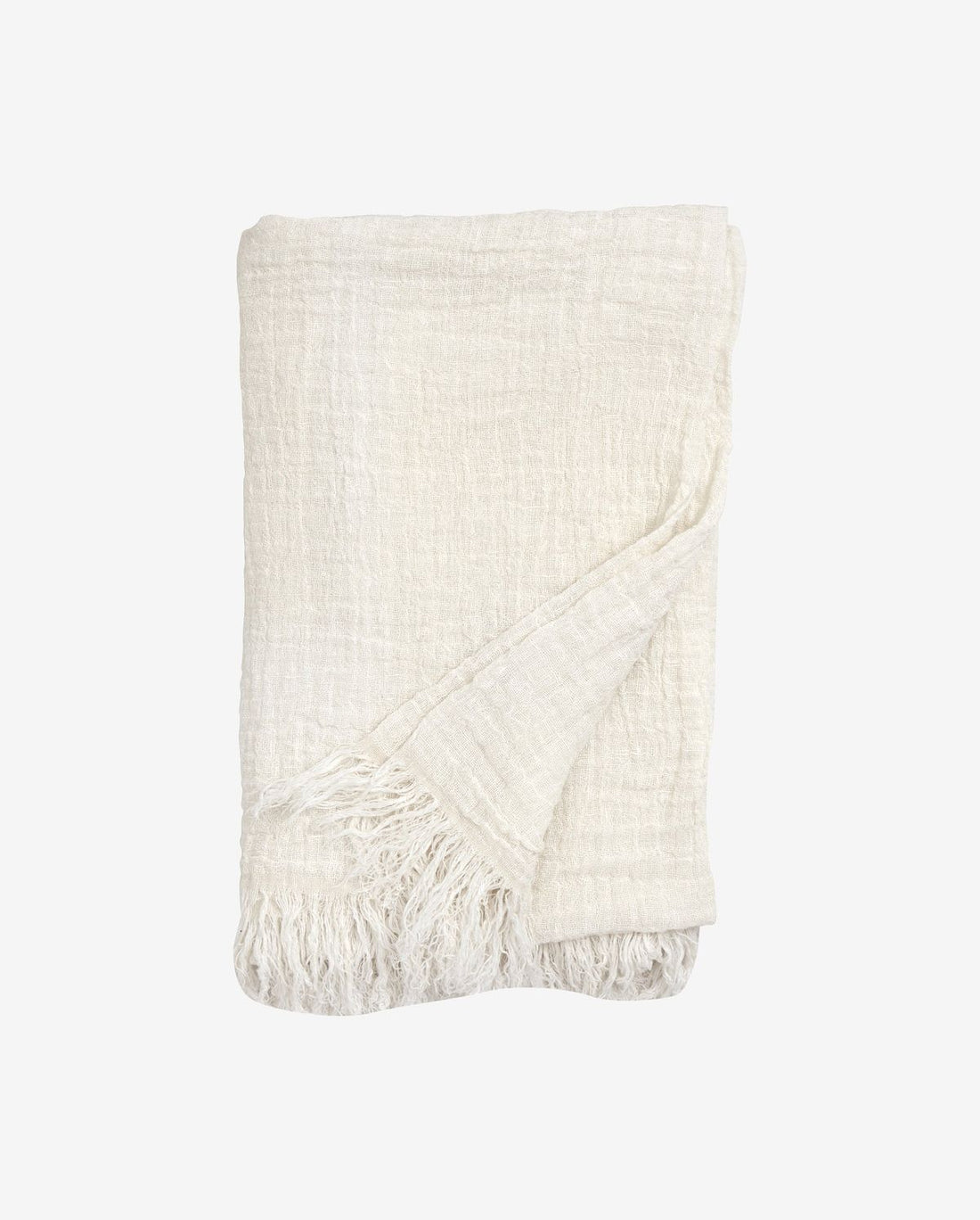 ALULA sengetæppe i hør - 270x270 cm - hvid