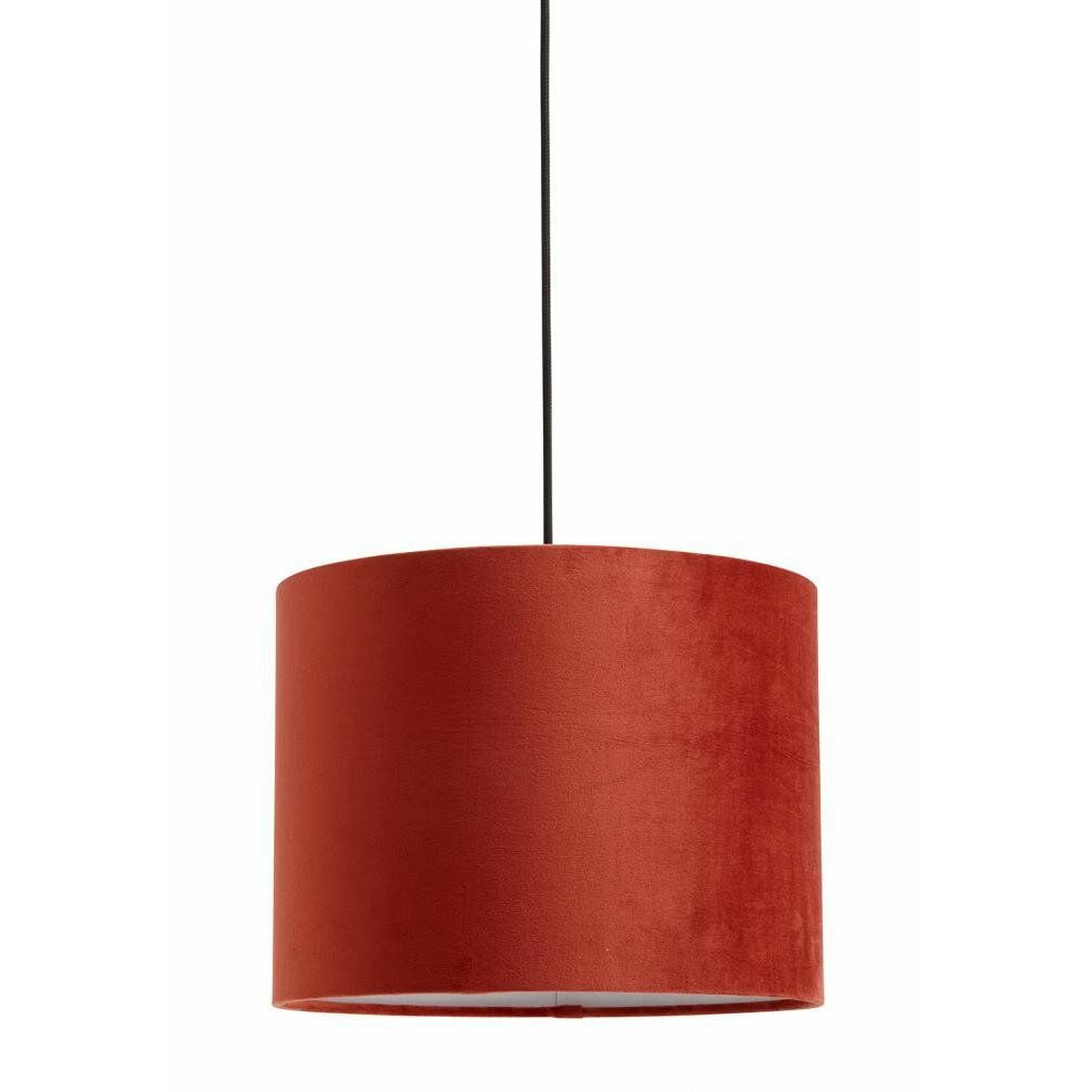 Nordal Lampeskærm i velour - ø33 cm - rød orange