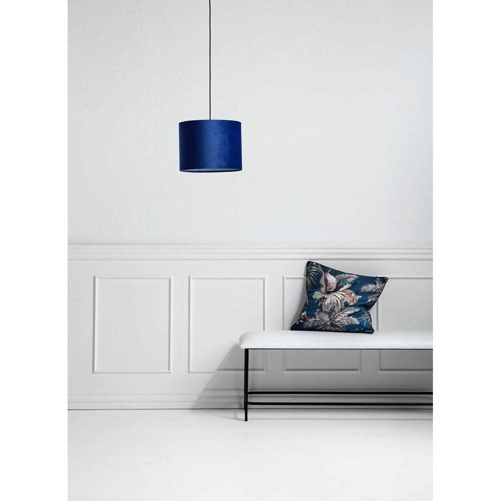 Nordal Lampeskærm i velour - ø33 cm - blå
