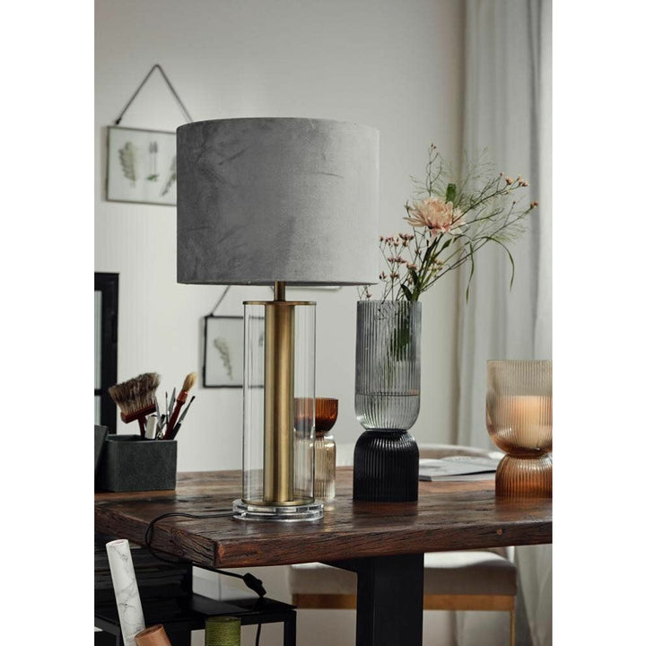 Nordal LAMPA bordlampe / lampefod i glas og gyldent metal - h47 cm