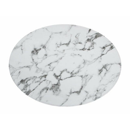 House of Sander Oval dækkeserviet // Hvid marmor look PU - HARD