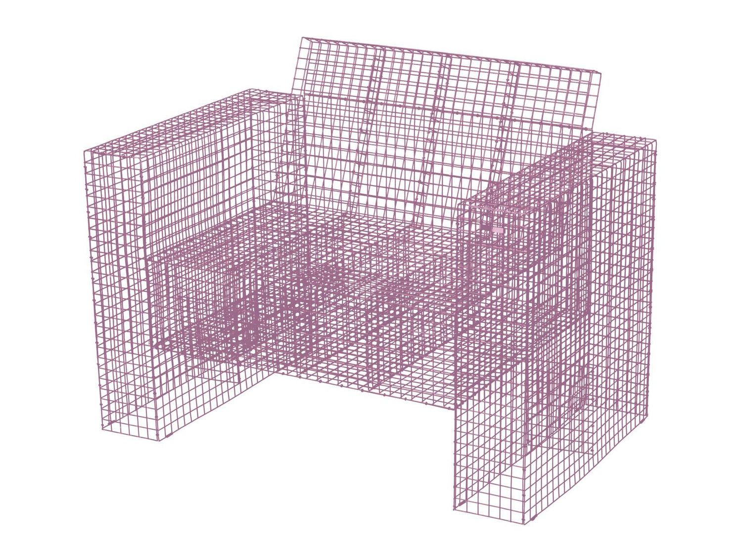 Kalager Design WIRE LOUNGECHAIR, Lyserød