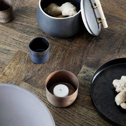 House Doctor - Fyrfadsstage, Define, Antik kobber - h: 5 cm, dia: 8 cm