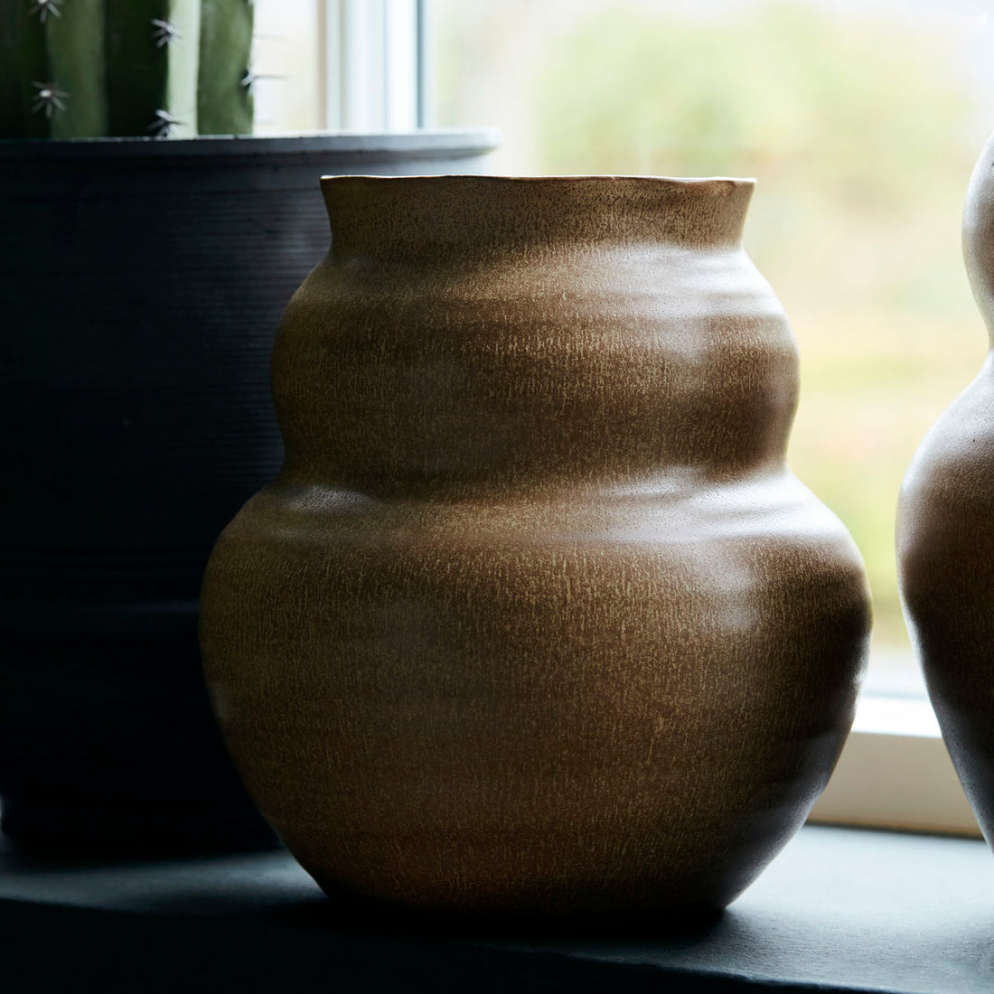 House Doctor-Vase, Juno, Camel-h: 19 cm, dia: 17 cm