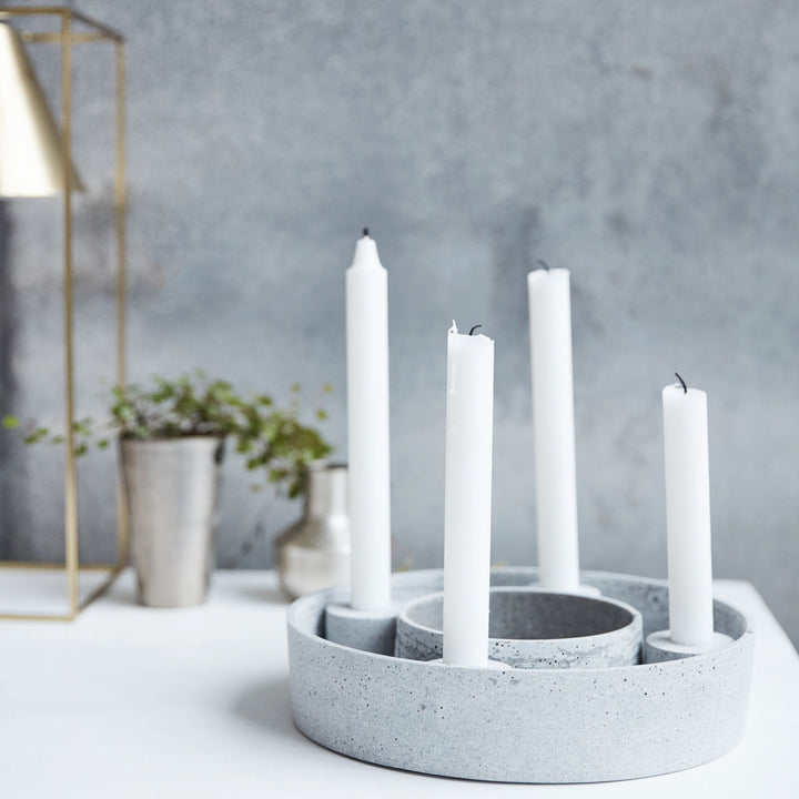 House Doctor - Lysestage, The Ring, Grå - h: 6 cm, dia: 26 cm