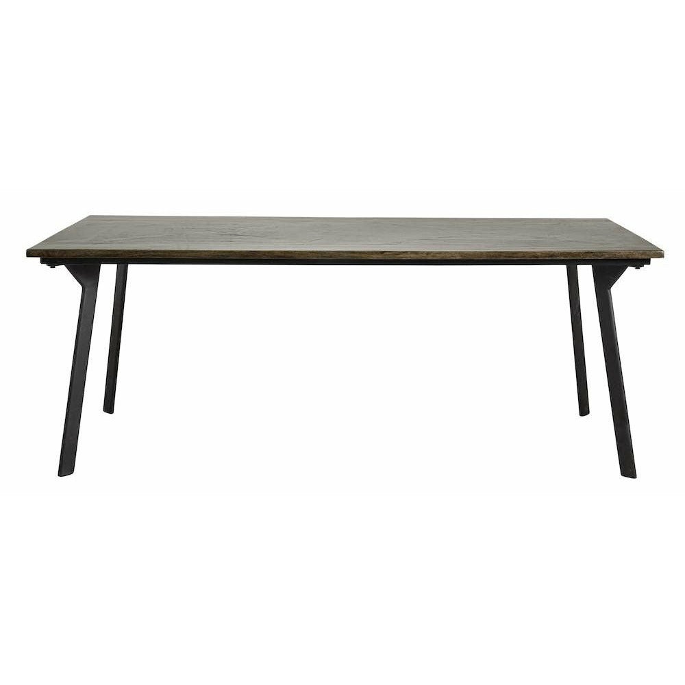 Nordal CHESTNUT spisebord i træ og jern - 200x90 - brun højglans