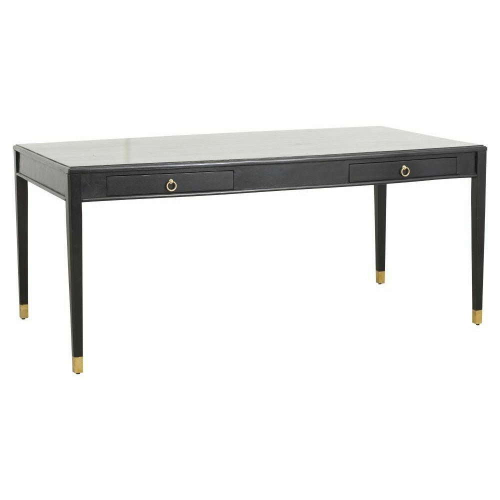 EMS skrivebord i mangotræ - 179x90 - sort/guld finish