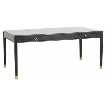 EMS skrivebord i mangotræ - 179x90 - sort/guld finish