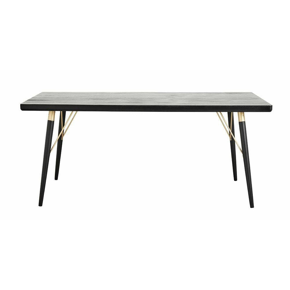 Nordal Spisebord i træ - 180x90 - sort/mat guld
