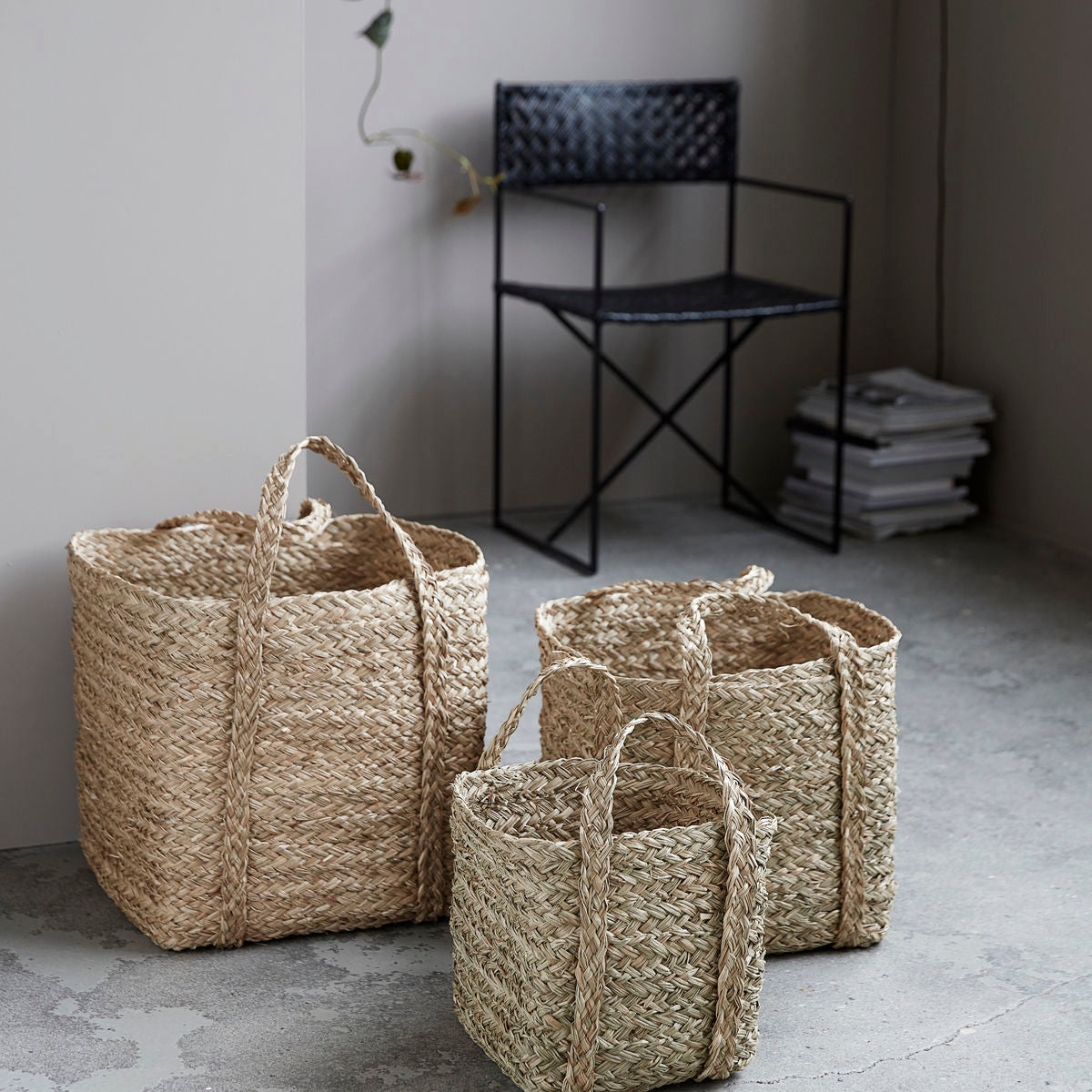 House Doctor - Kurve, Sikar, Natural - L:, l: 40 cm, w: 40 cm, h: 38 cm, M:, l: 35 cm, w: 35 cm, h: 32 cm, S:, l: 30 cm, w: 30 cm, h: 26 cm