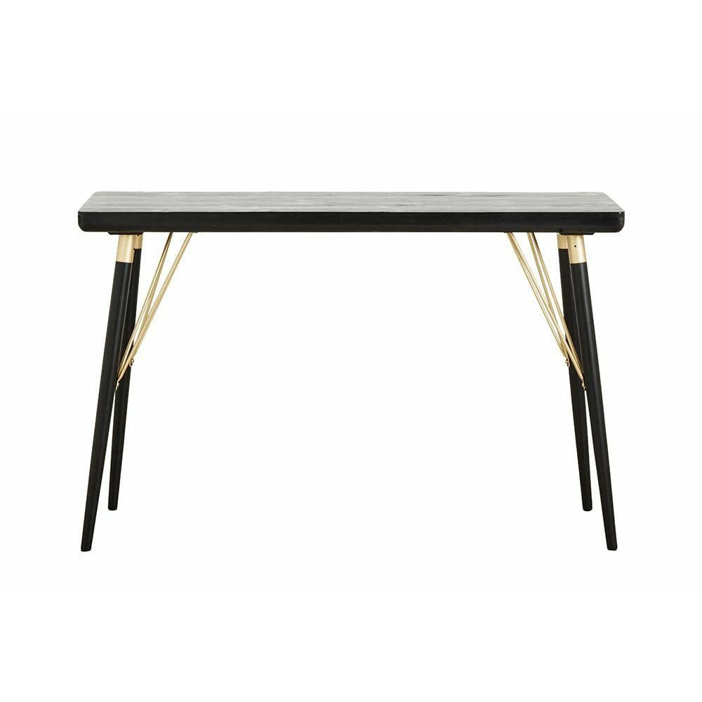LISCIA konsolbord i træ - 120 x 40 cm - sort/mat guld finish