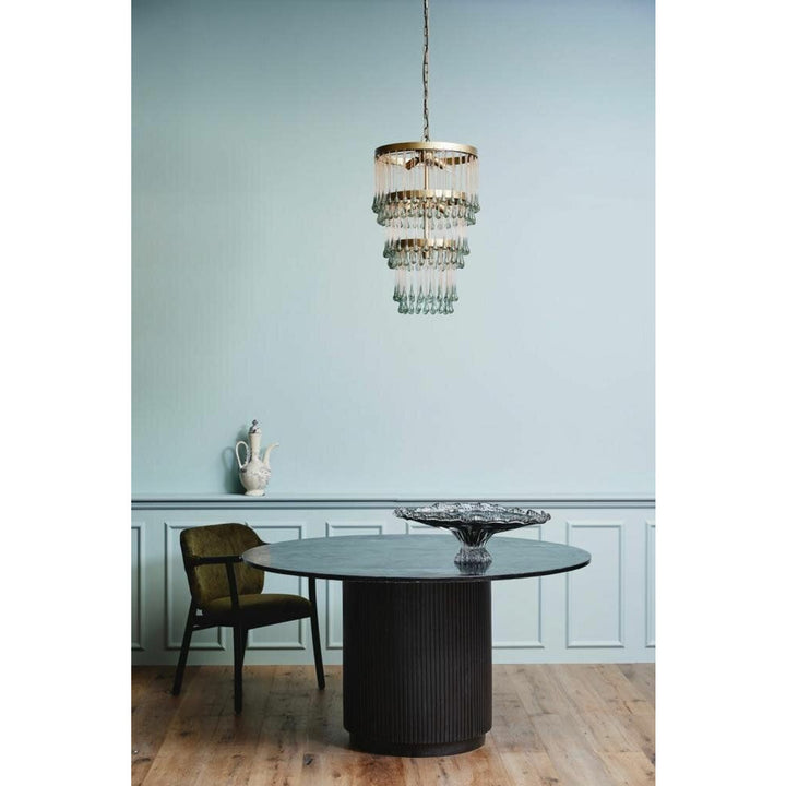 Nordal ERIE rundt spisebord i træ og marmor - ø140 cm - sort - Nordal - DesignGaragen.dk