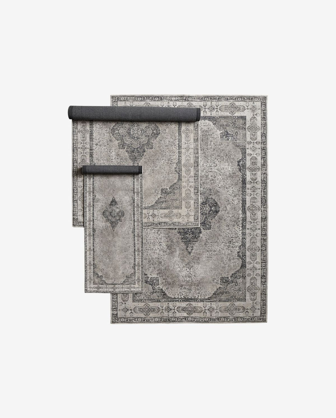 Nordal VENUS woven rug, dusty grey 75x200 cm